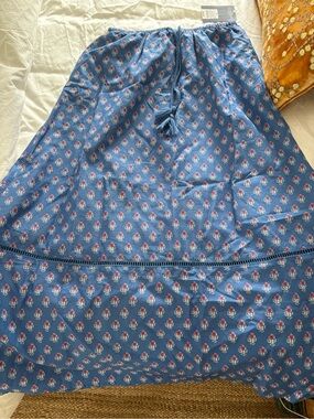 Blue Printed Boho Maxi Skirt - (Brand Unspecified)